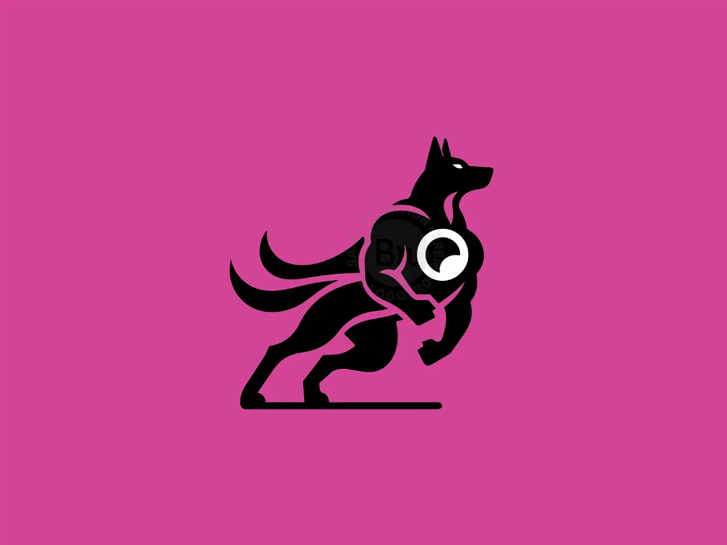 Abstract Dog Superhero Logo