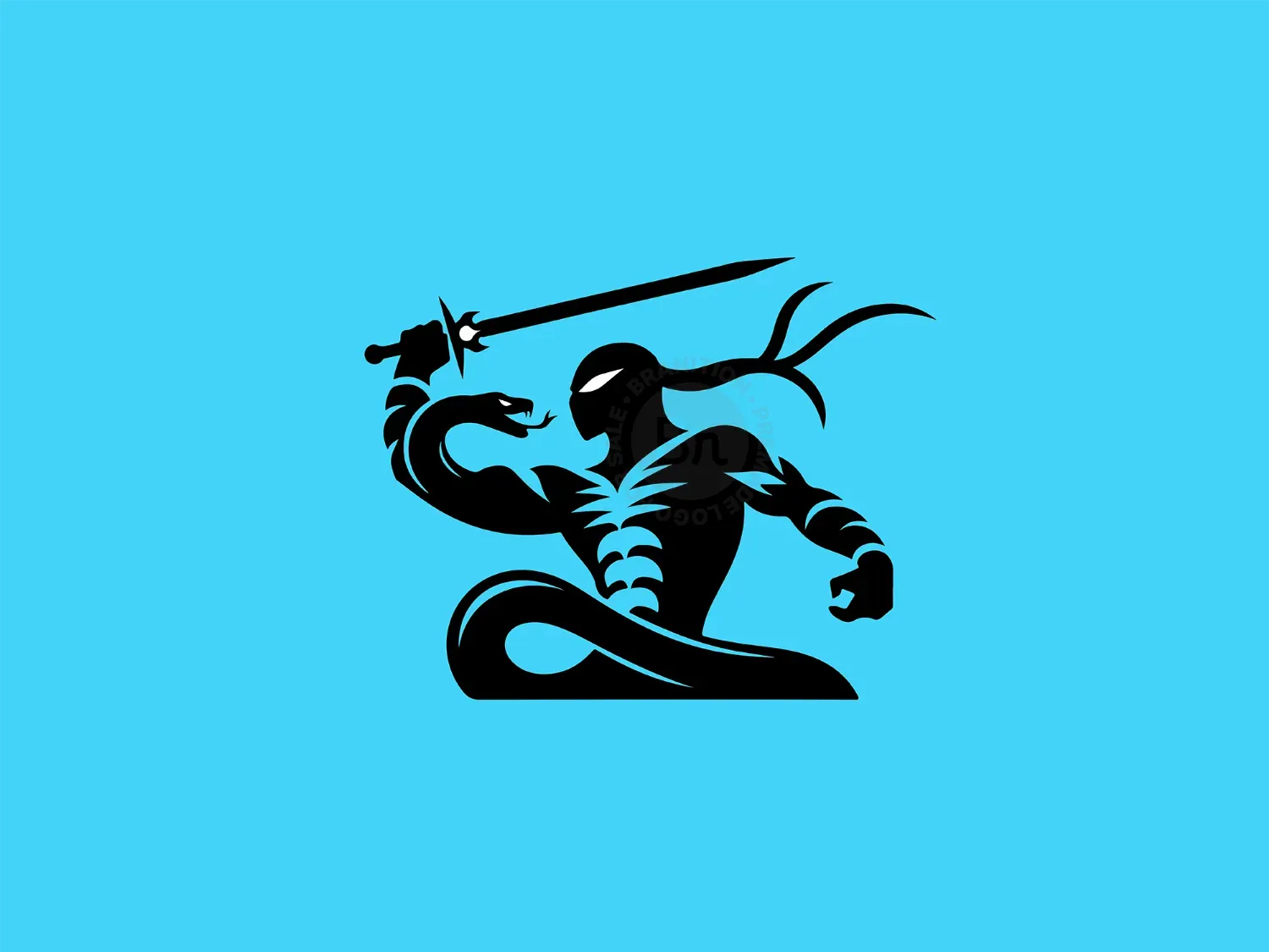 Snake Warrior With Sword Logo