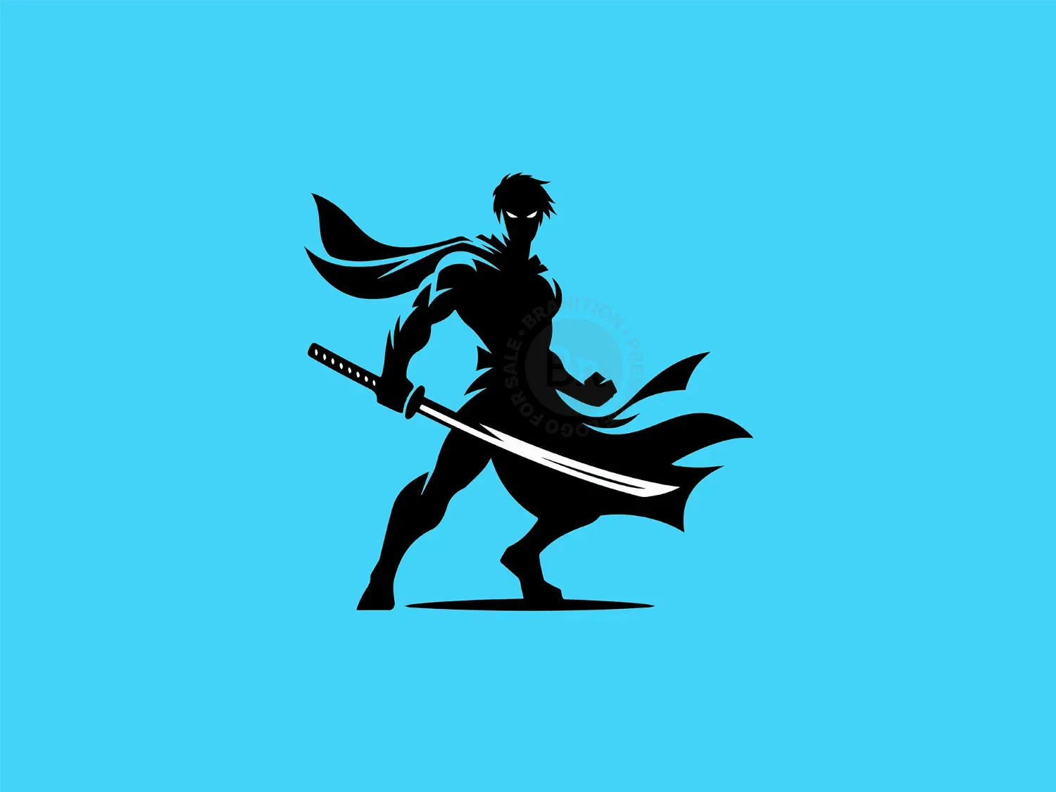 Modern Warrior With Sword Logo