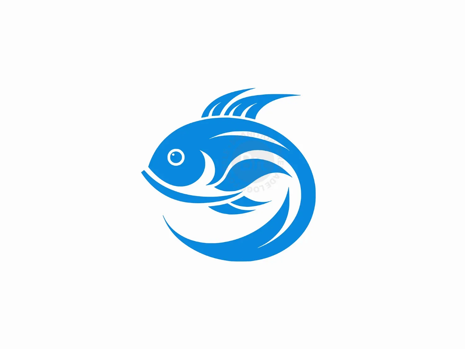 Modern Blue Fish Logo
