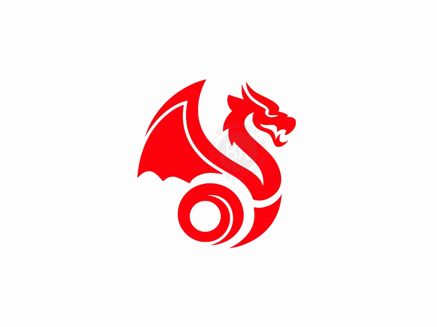 Abstract Red Dragon Logo