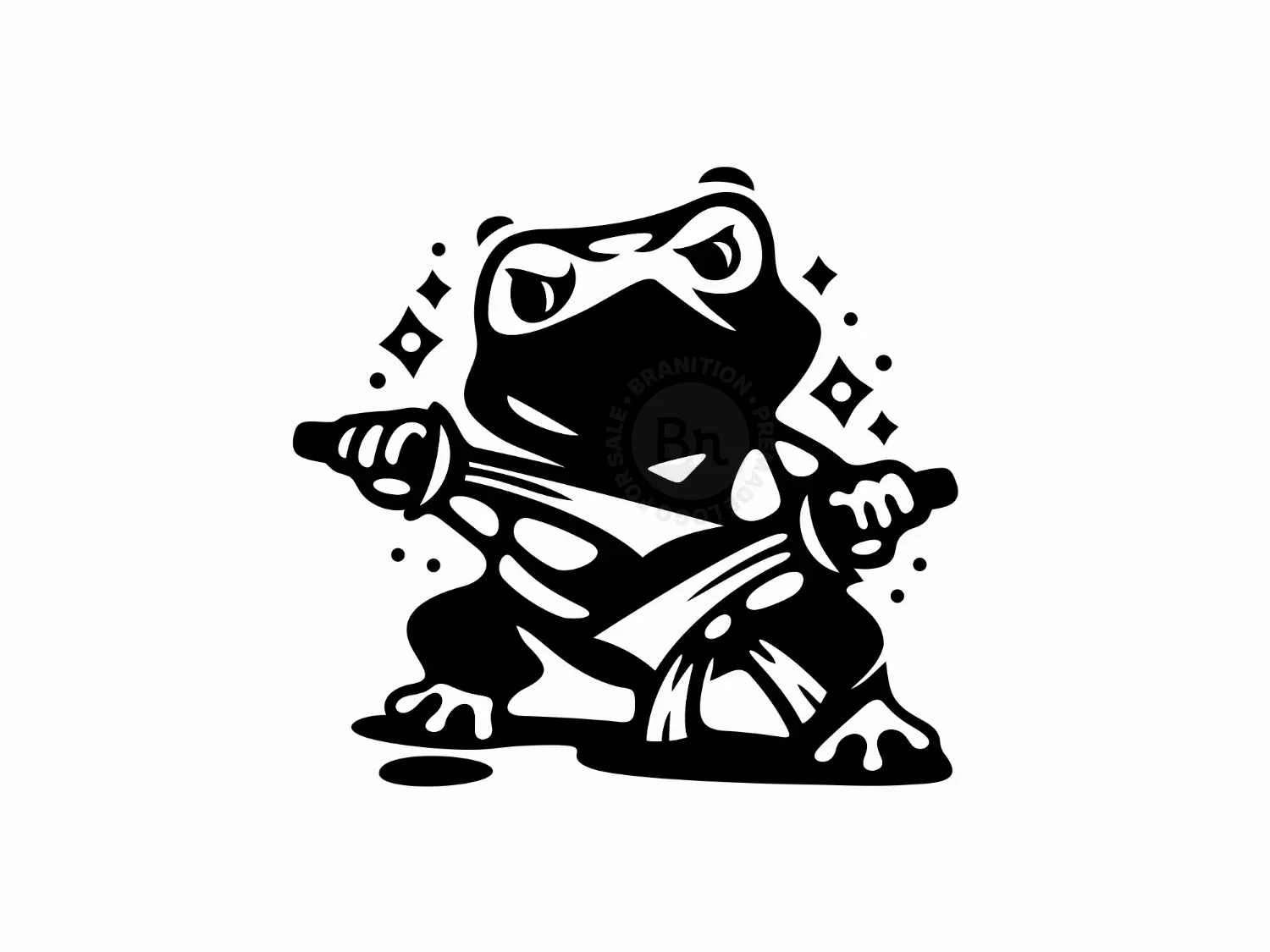 Frog Ninja Sword Logo