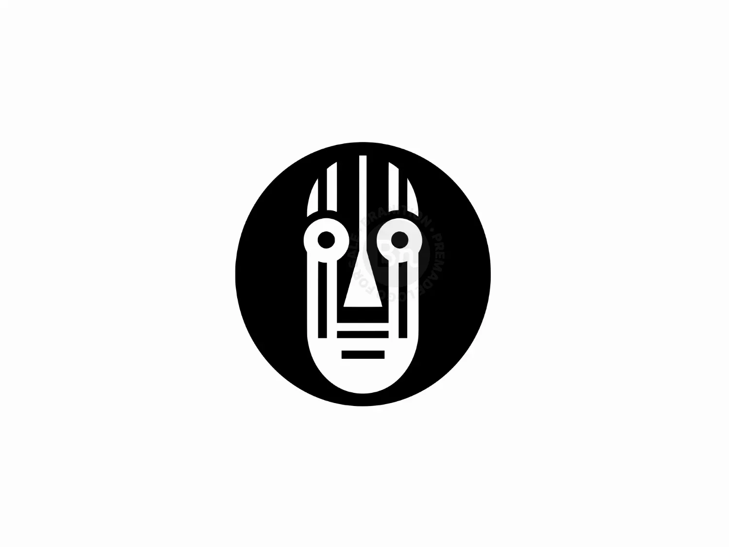 Abstract Black And White Man Face Logo