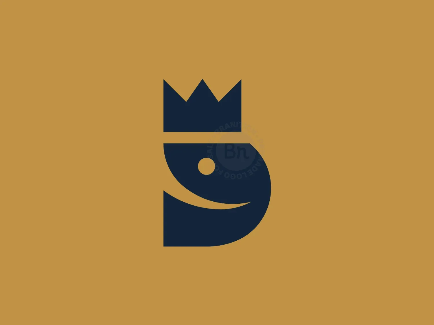 Letter D Crown Fish Logo