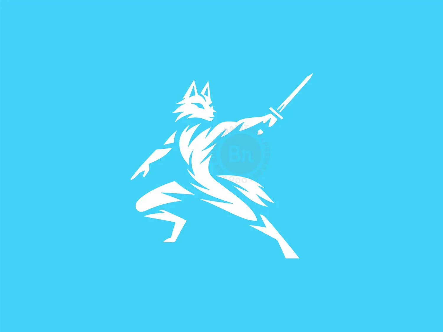 Modern For Warrior With Sword Logo