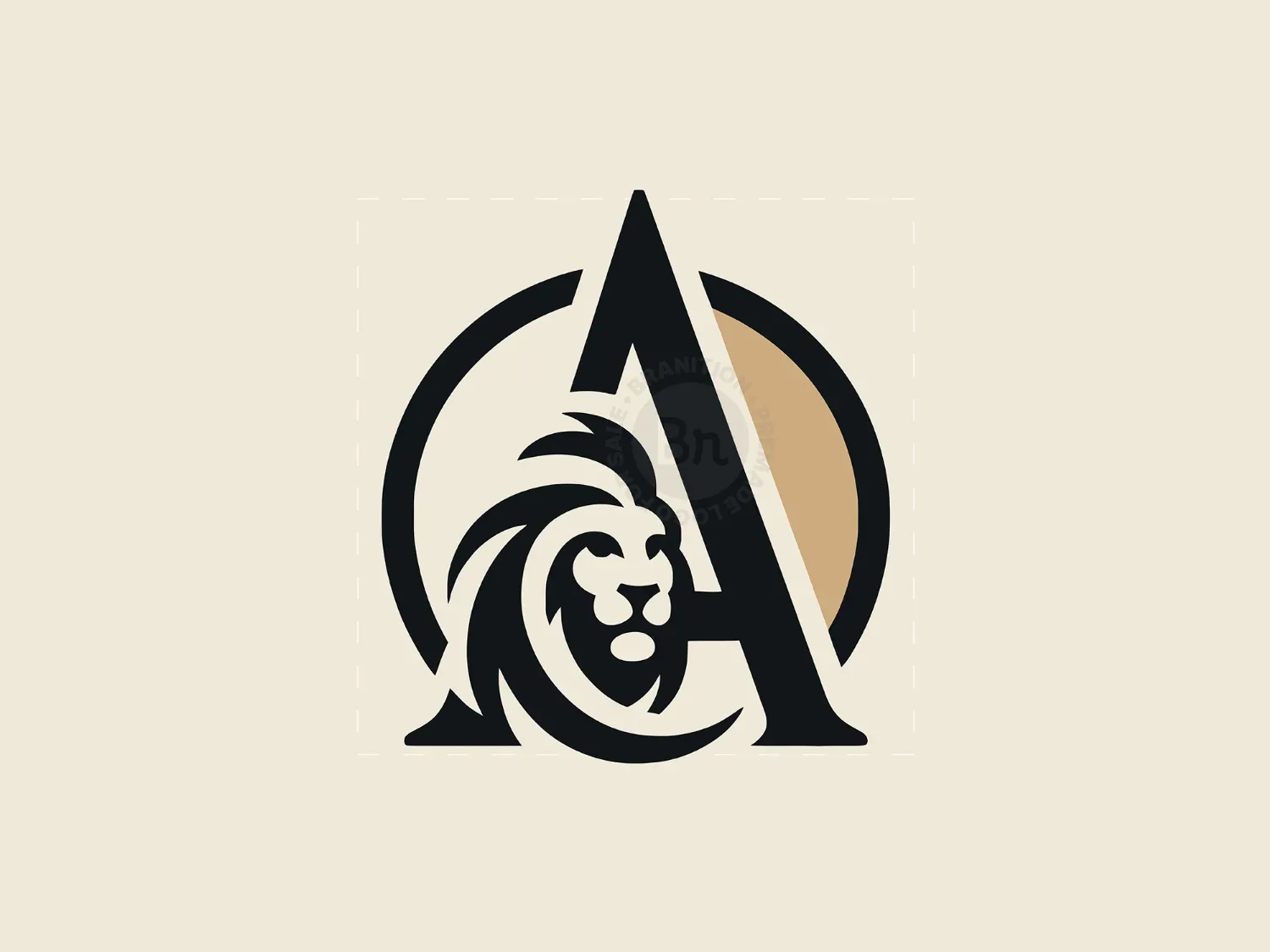 Letter A Modern Lion Logo