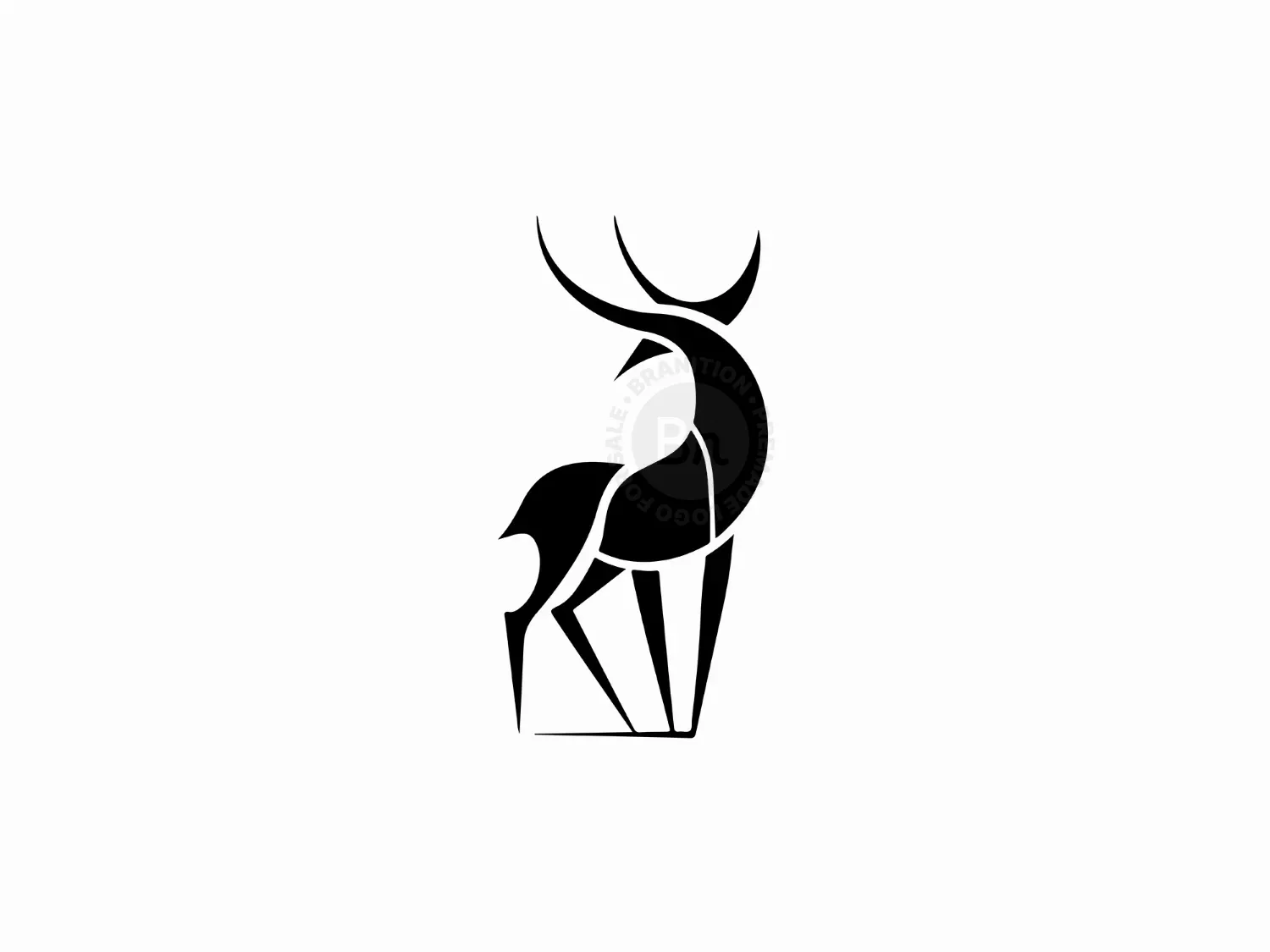 Abstract Black Deer Logo