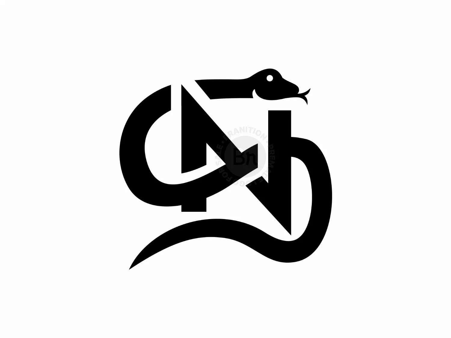 Letter N Snake Or Ns Snake Logo