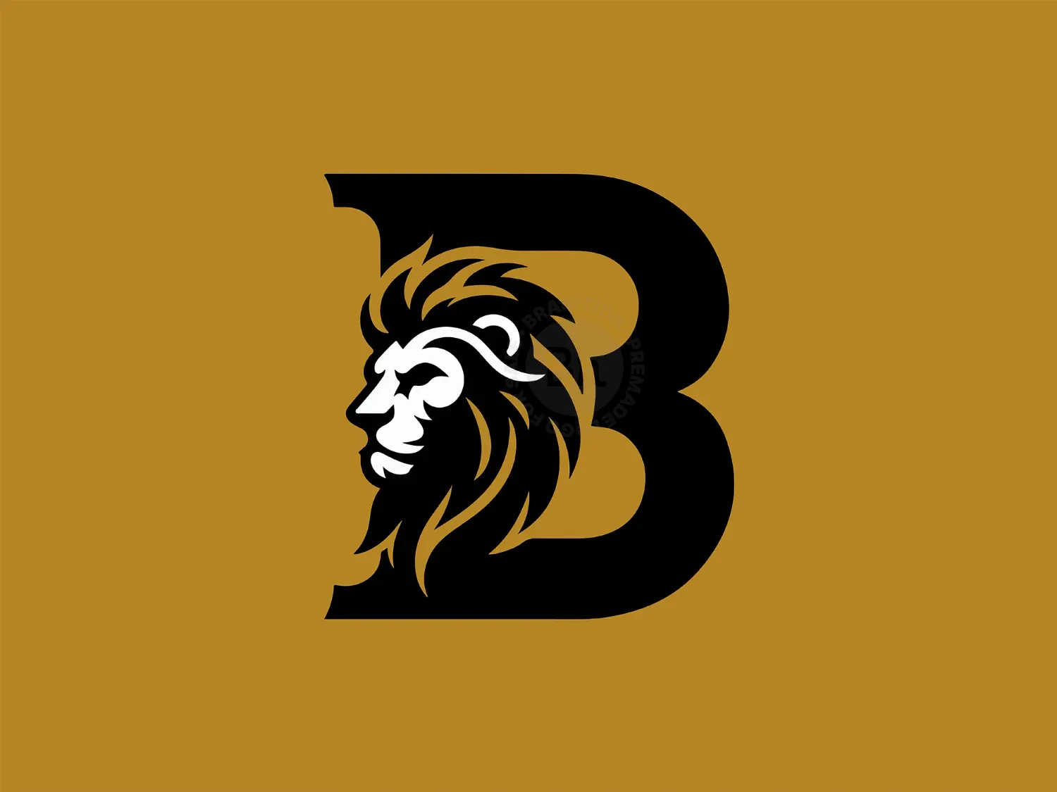 Modern Letter B With Lion Head Logo