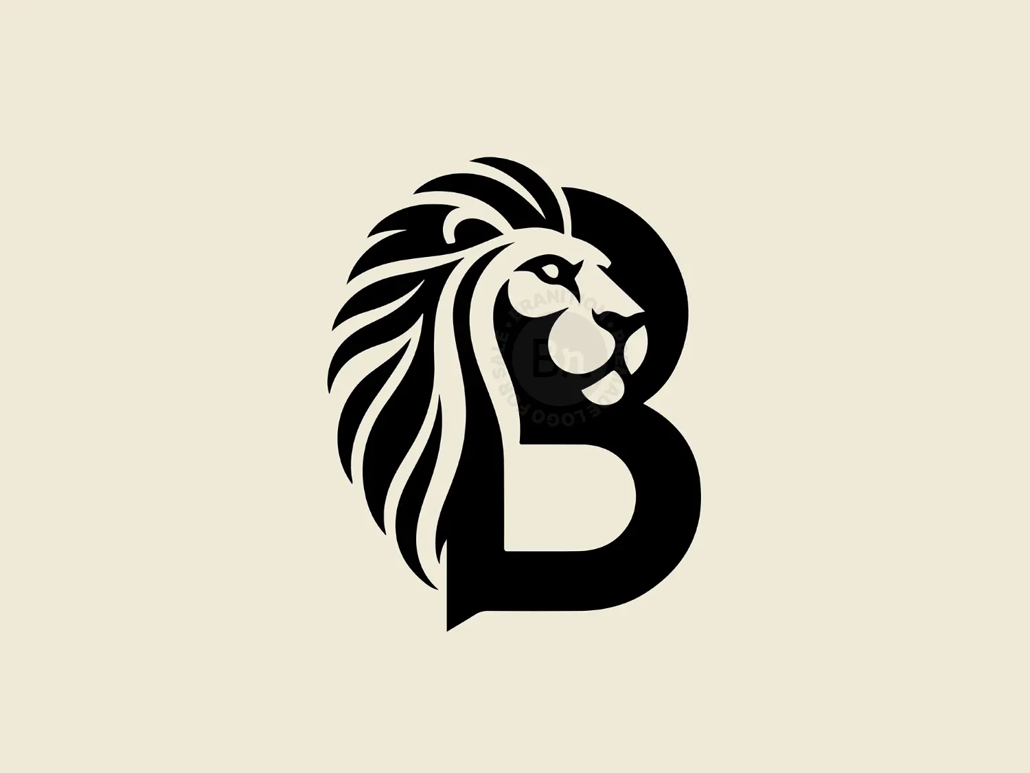 Abstract Letter B With Lion Head Logo