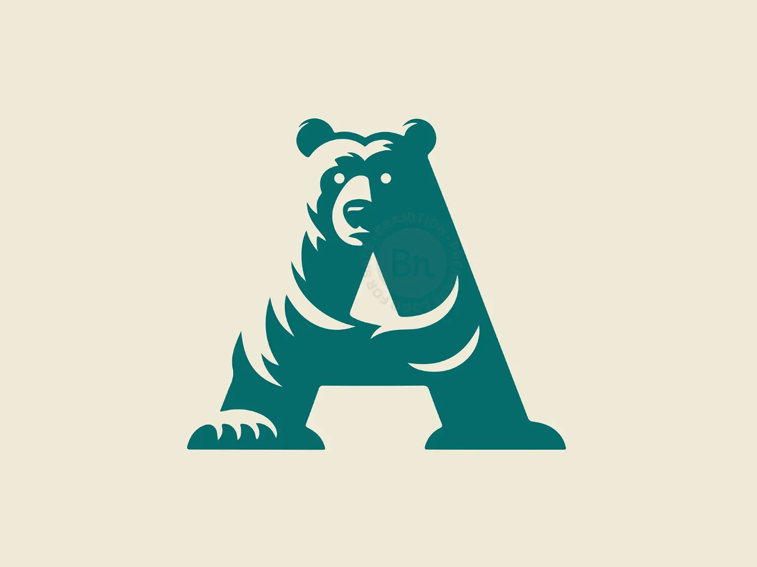 Modern Letter A With Bear Logo