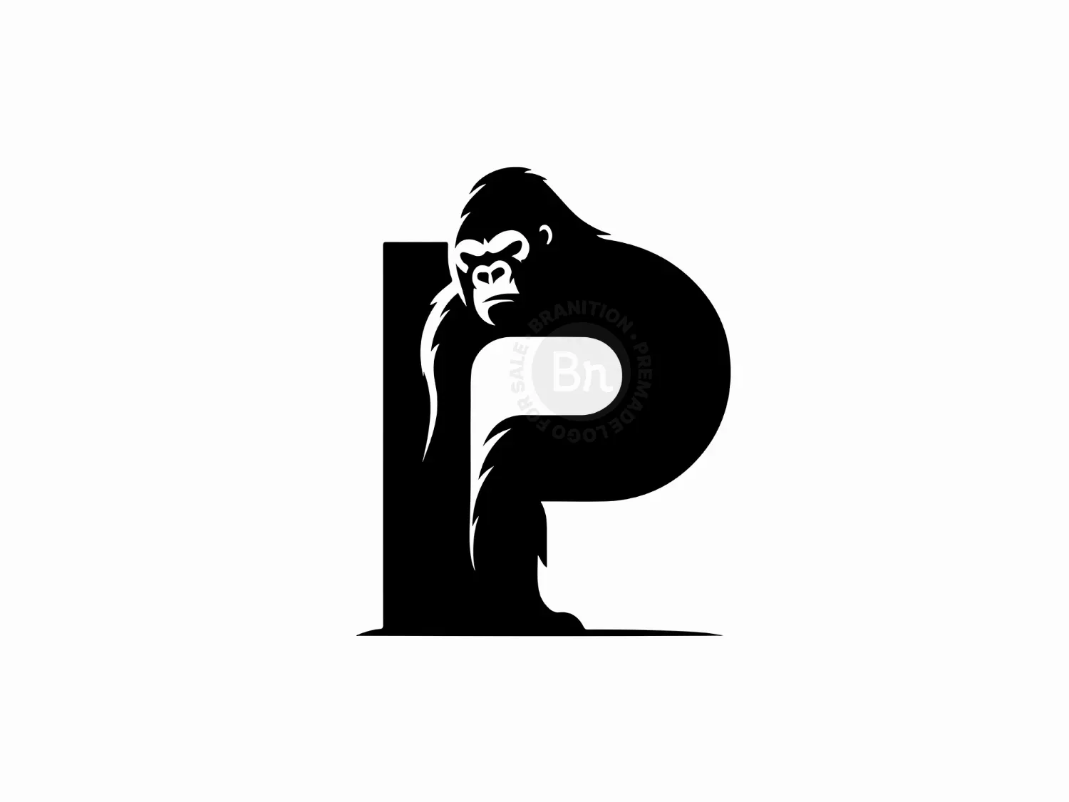 Modern Letter P With Gorilla Logo