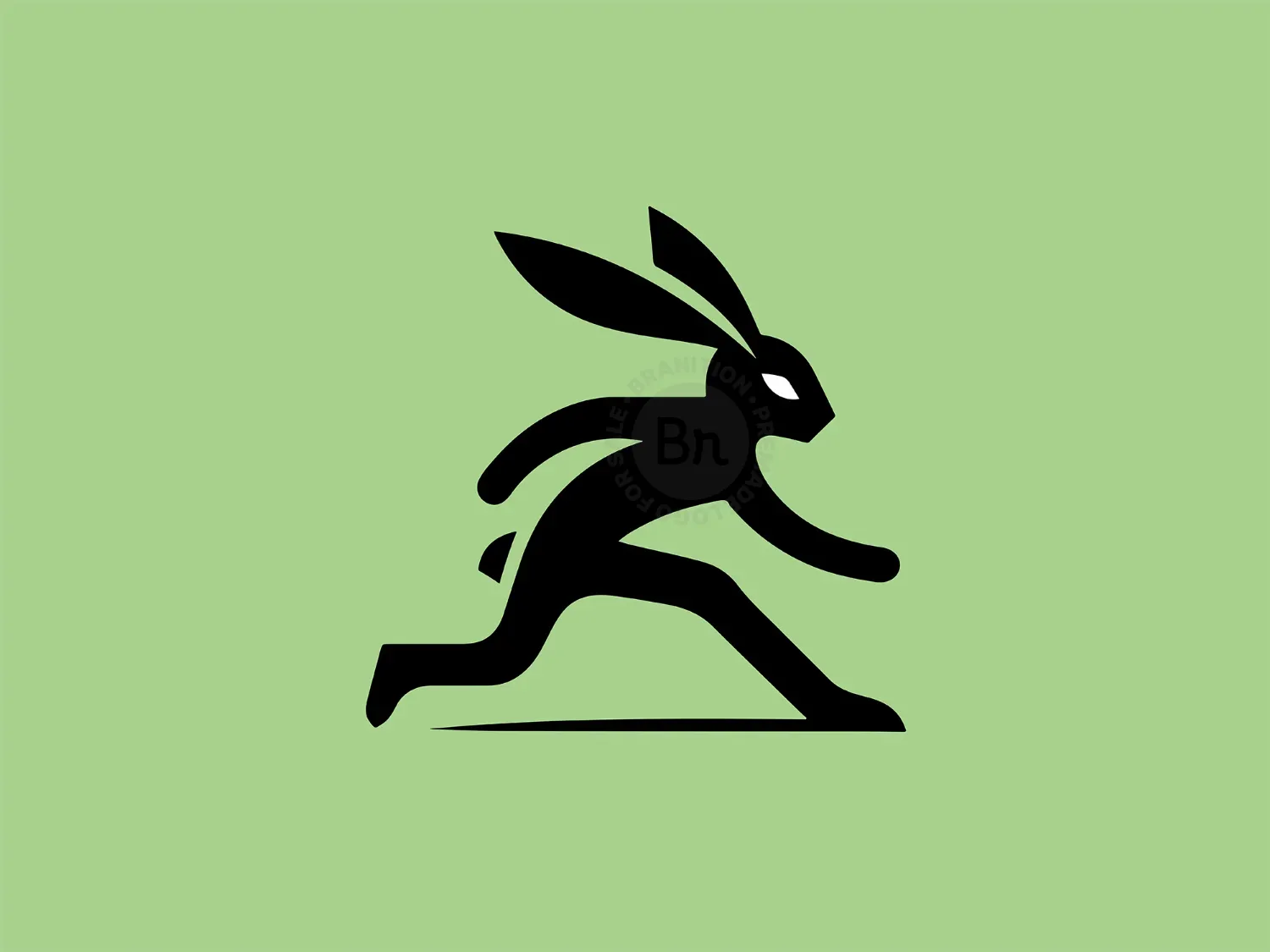 Abstract Black Rabbit Logo