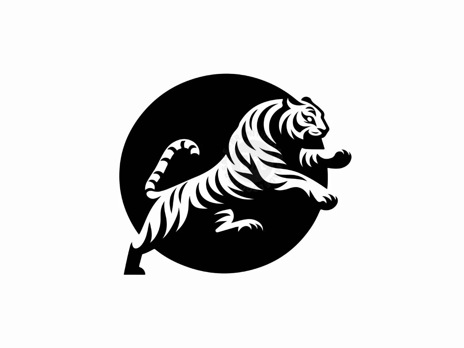 Modern Black And White Tiger Logo